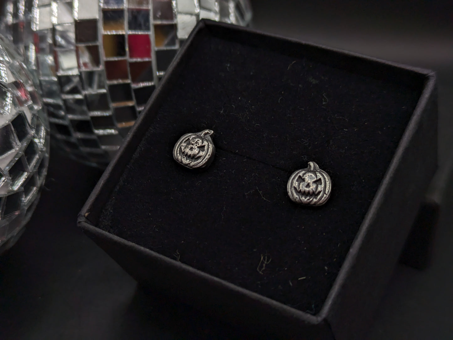 Solid Silver Pumpkin Studs