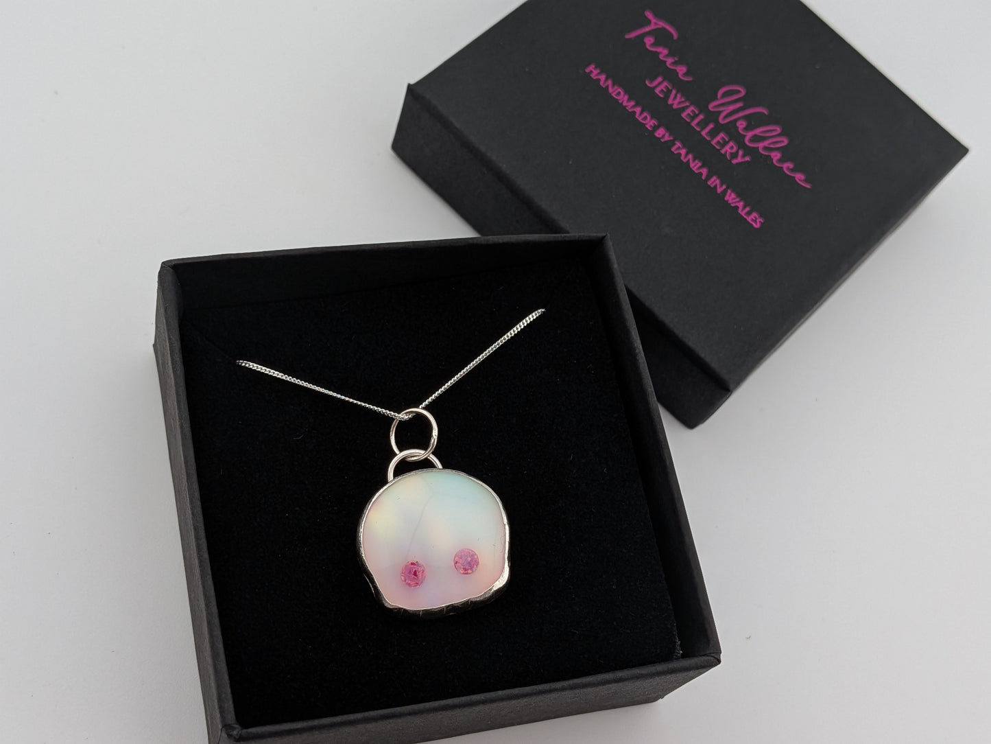 Aurora Opal Skull Pendant