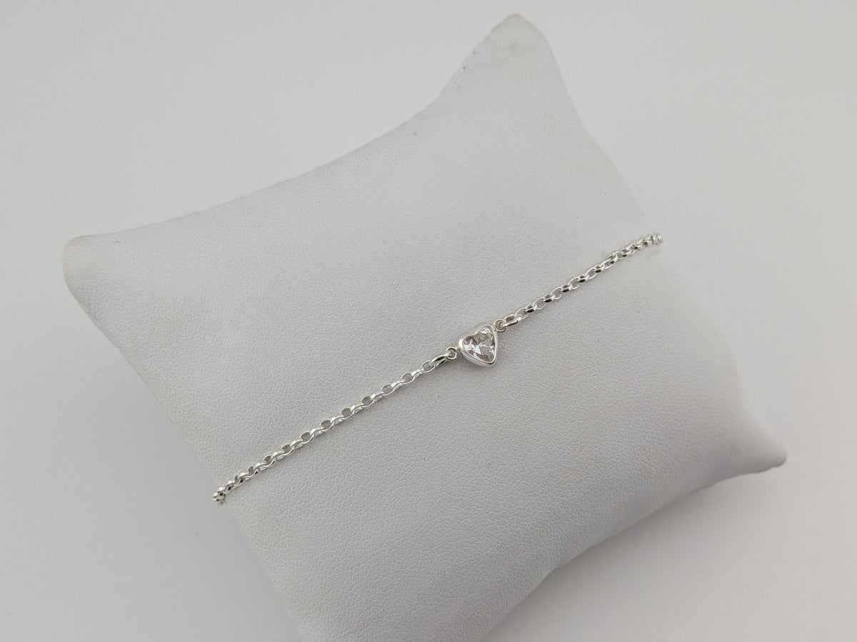 Cubic Zirconia Heart Bracelet
