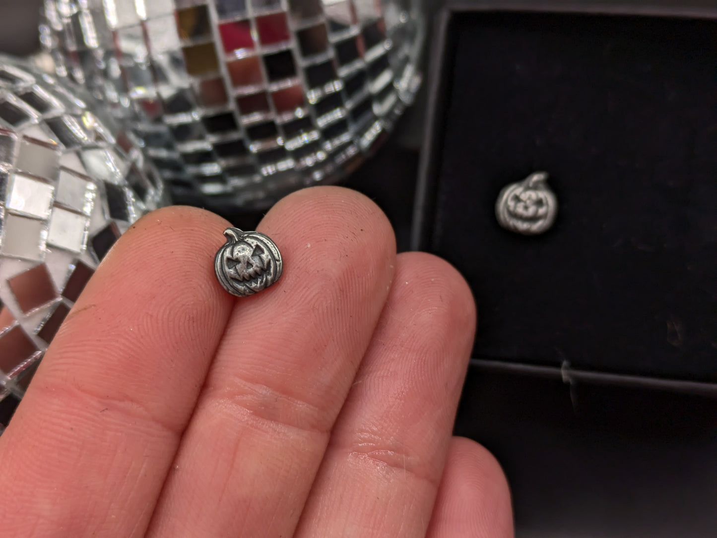Solid Silver Pumpkin Studs