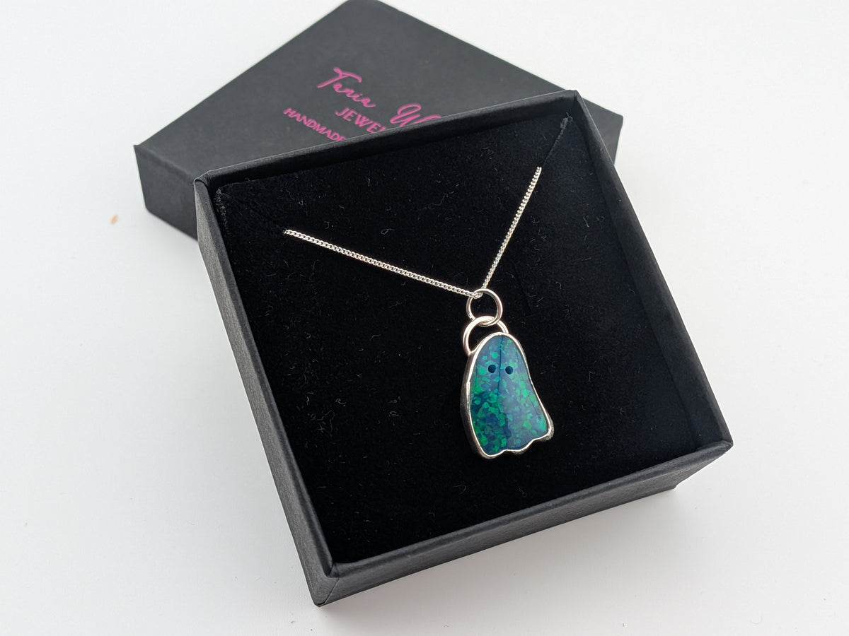 Glitter Opal Ghost Pendant