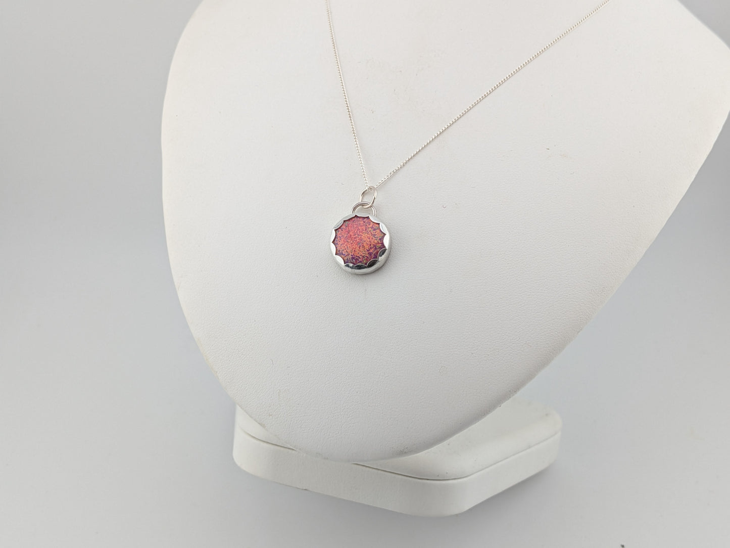 Pink Rainbow Glitter Opal Pendant