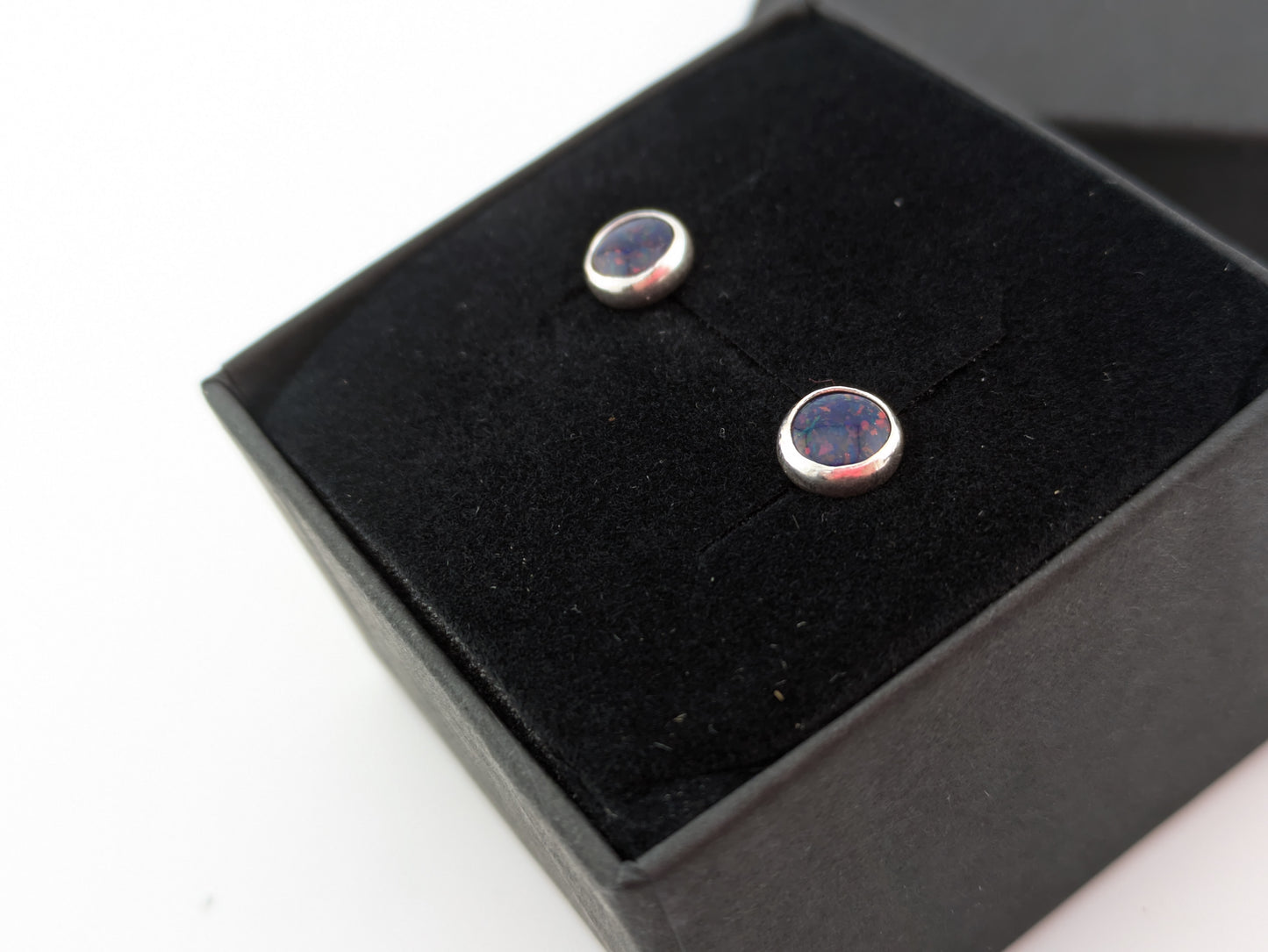 Midnight Colour Lab Opal Sterling Silver Studs