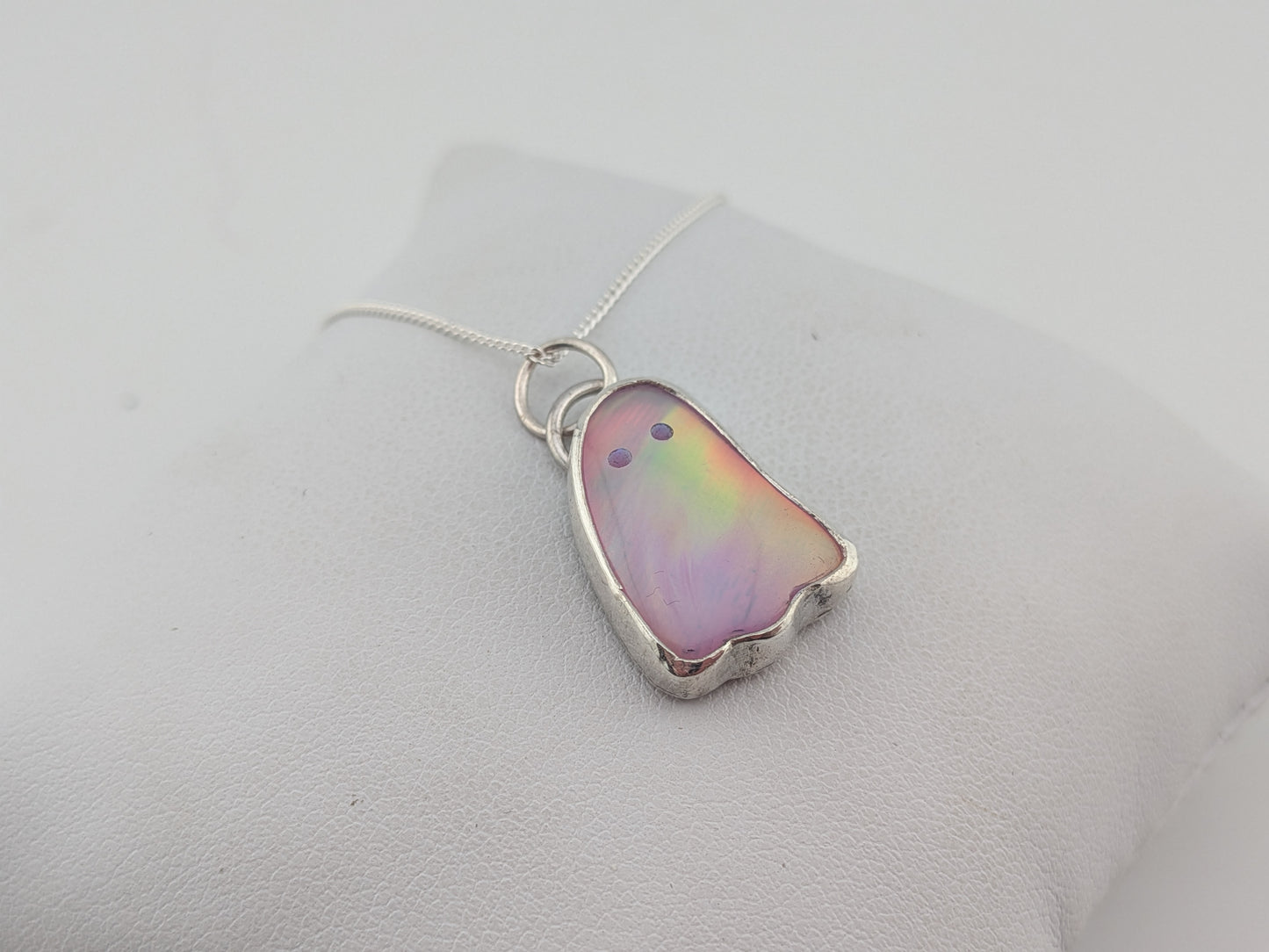 Baby Pink Aurora Opal Ghost Pendant