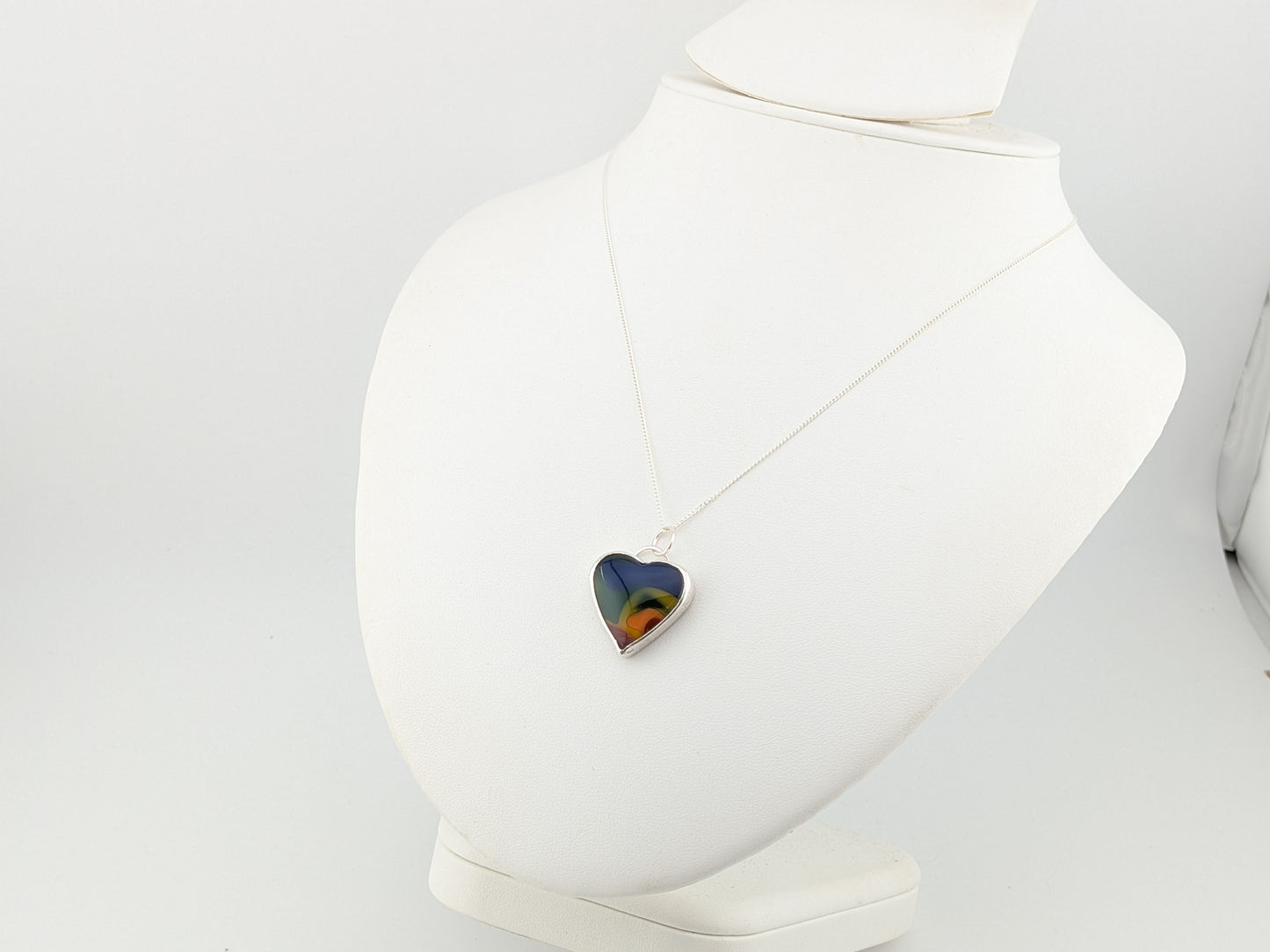 Rainbow Swirl Heart Pendant