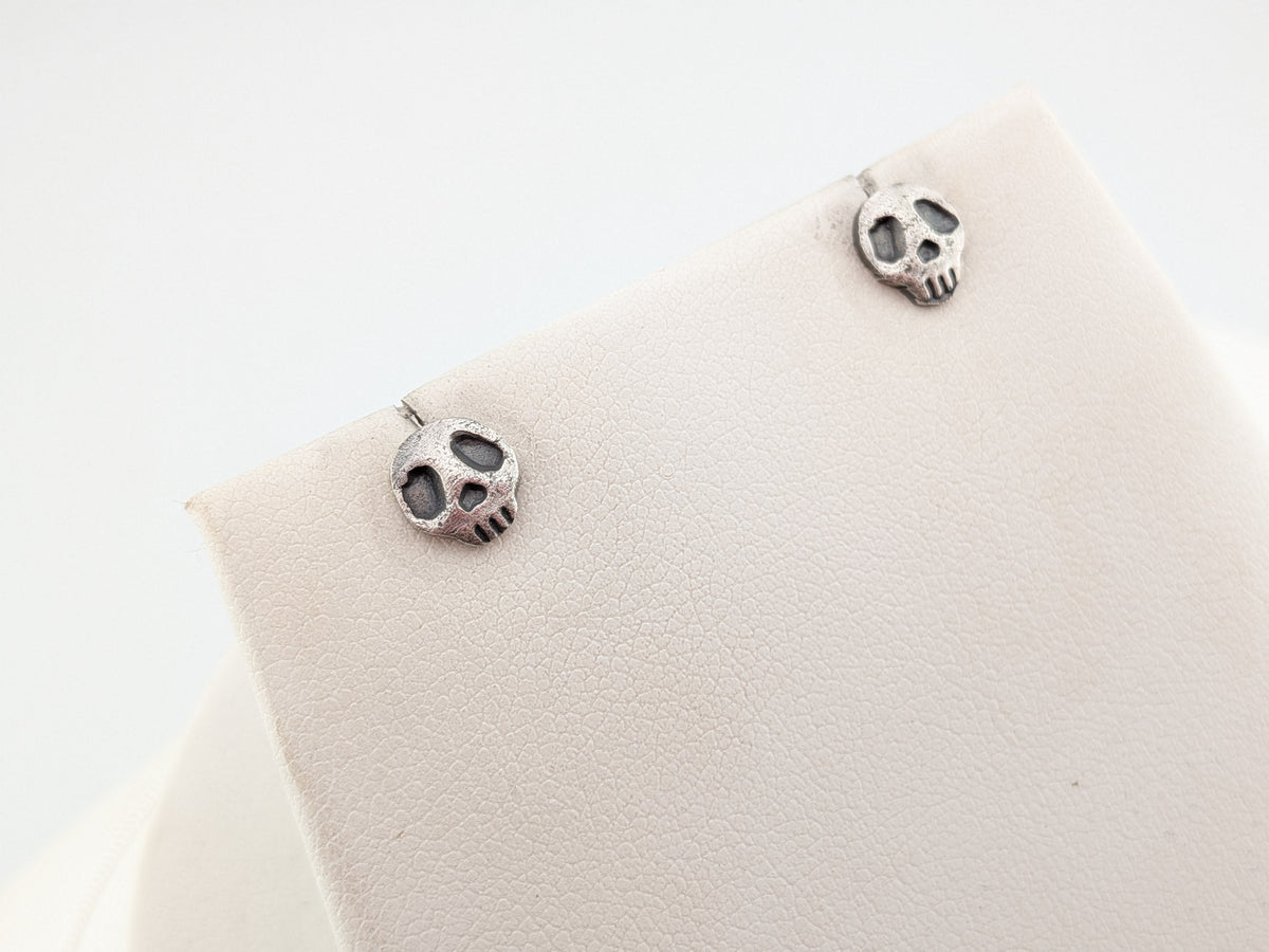 Solid Silver Skull Studs