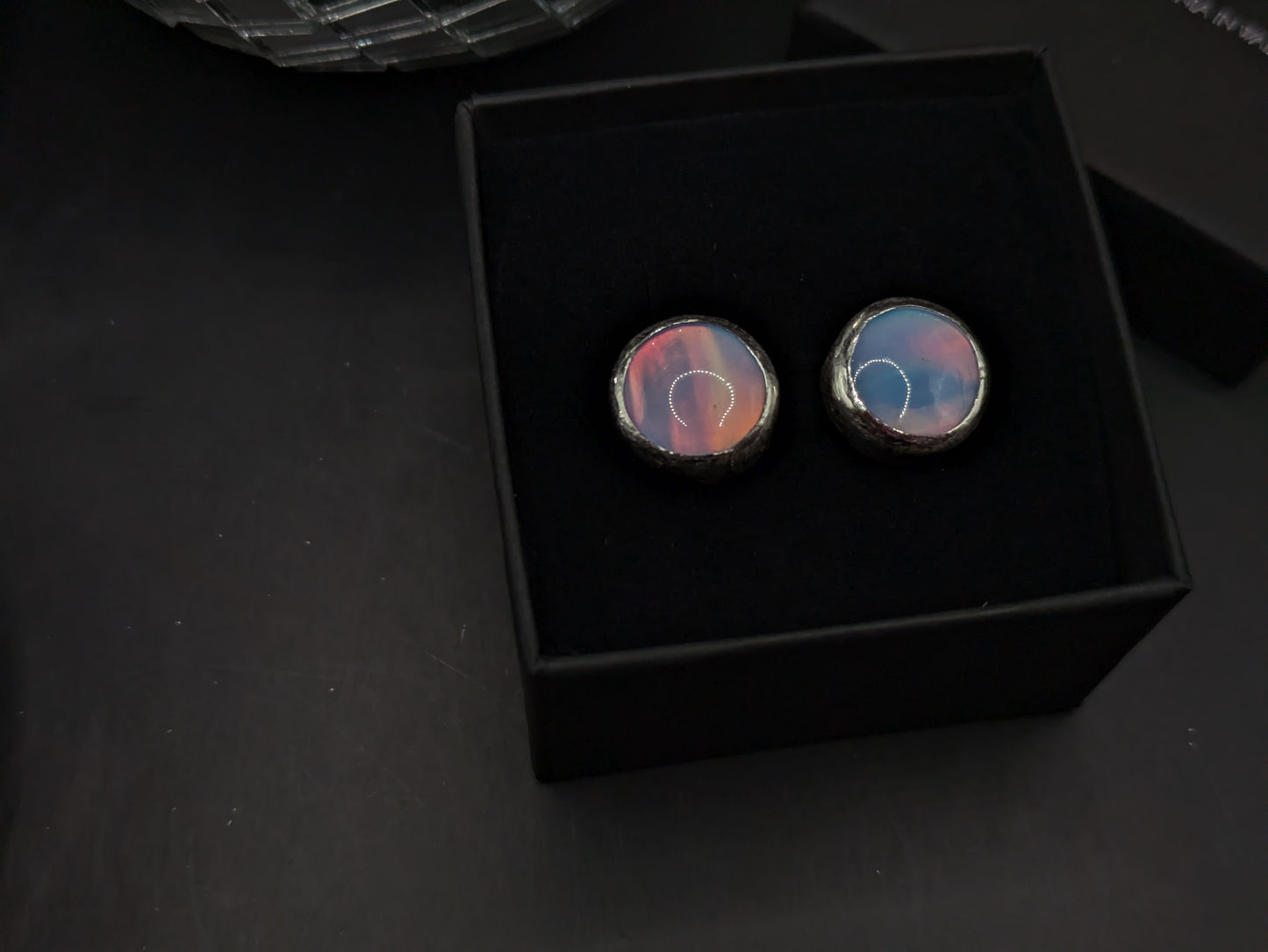 Baby Blue Aurora Opal Studs