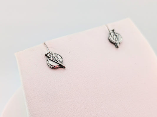 Lightning bolt earrings on white background