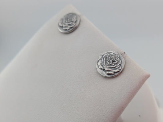Solid Silver Rose Studs