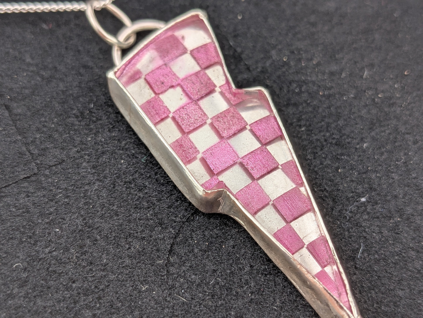 Pink Checkerboard Pendant