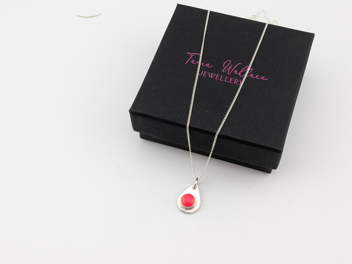 Bright Iridescent Opal Teardrop Pendant