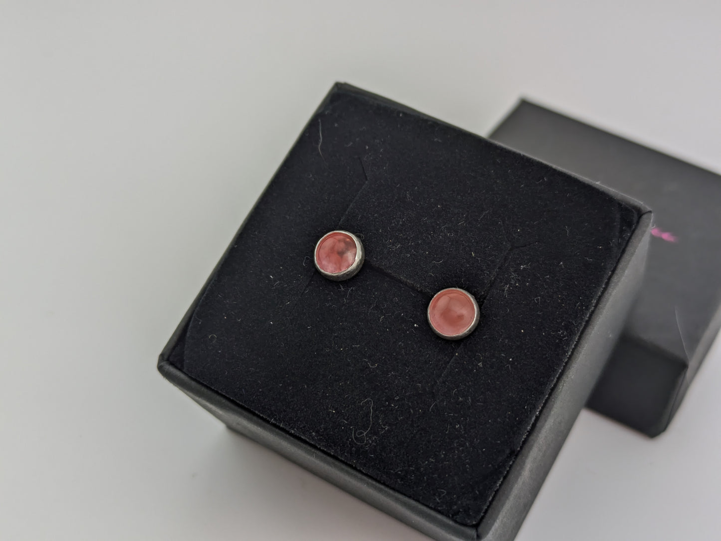 Cherry Quartz Sterling Silver Studs