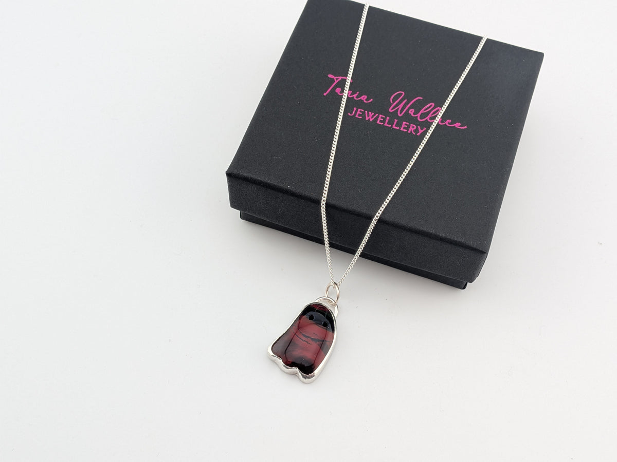 Iridescent Black Aurora Opal Ghost Pendant