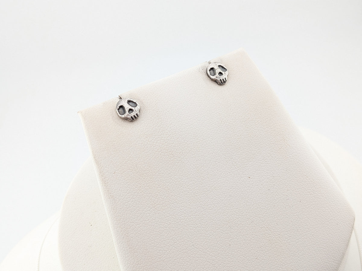 Solid Silver Skull Studs