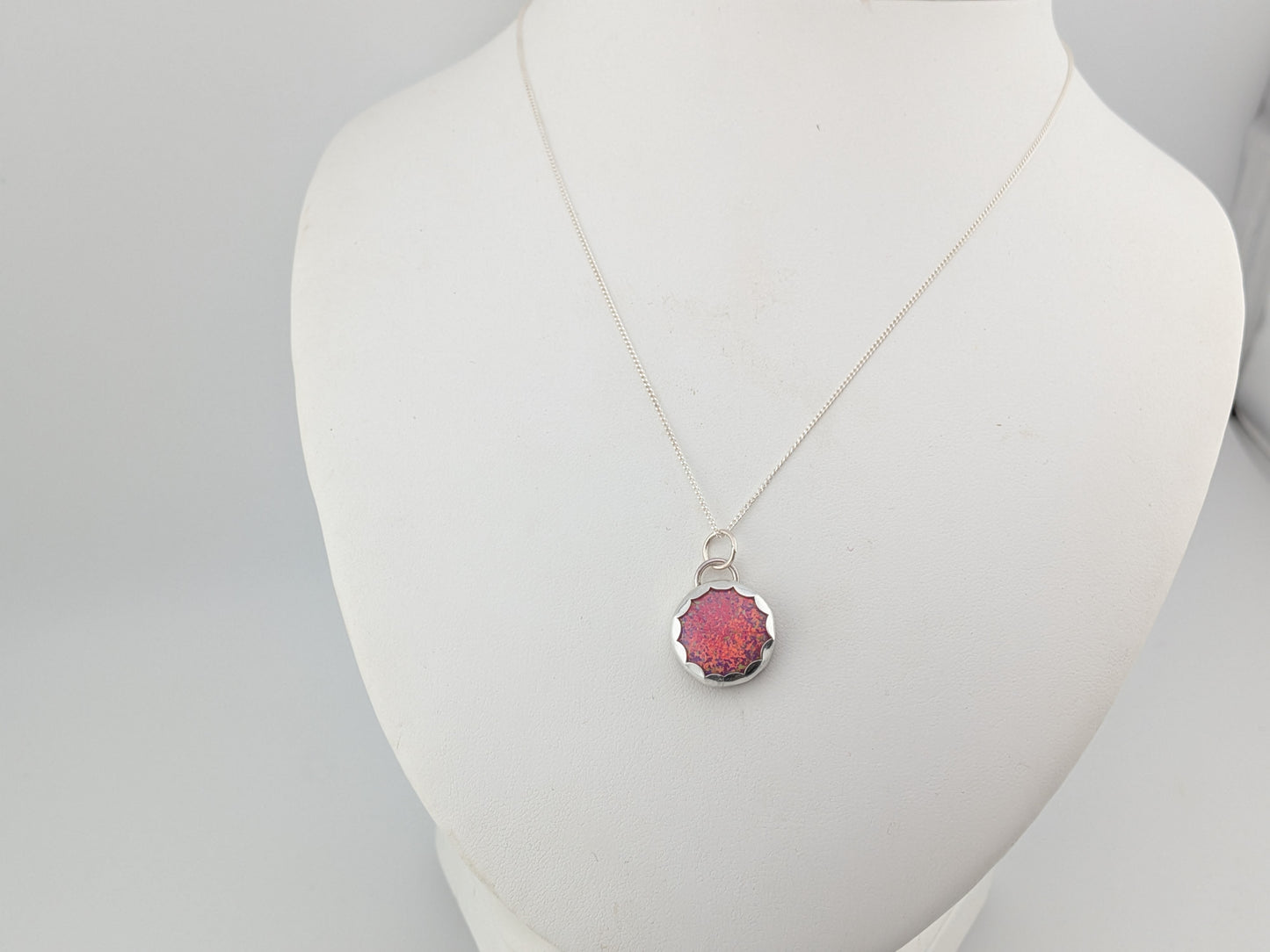 Pink Rainbow Glitter Opal Pendant