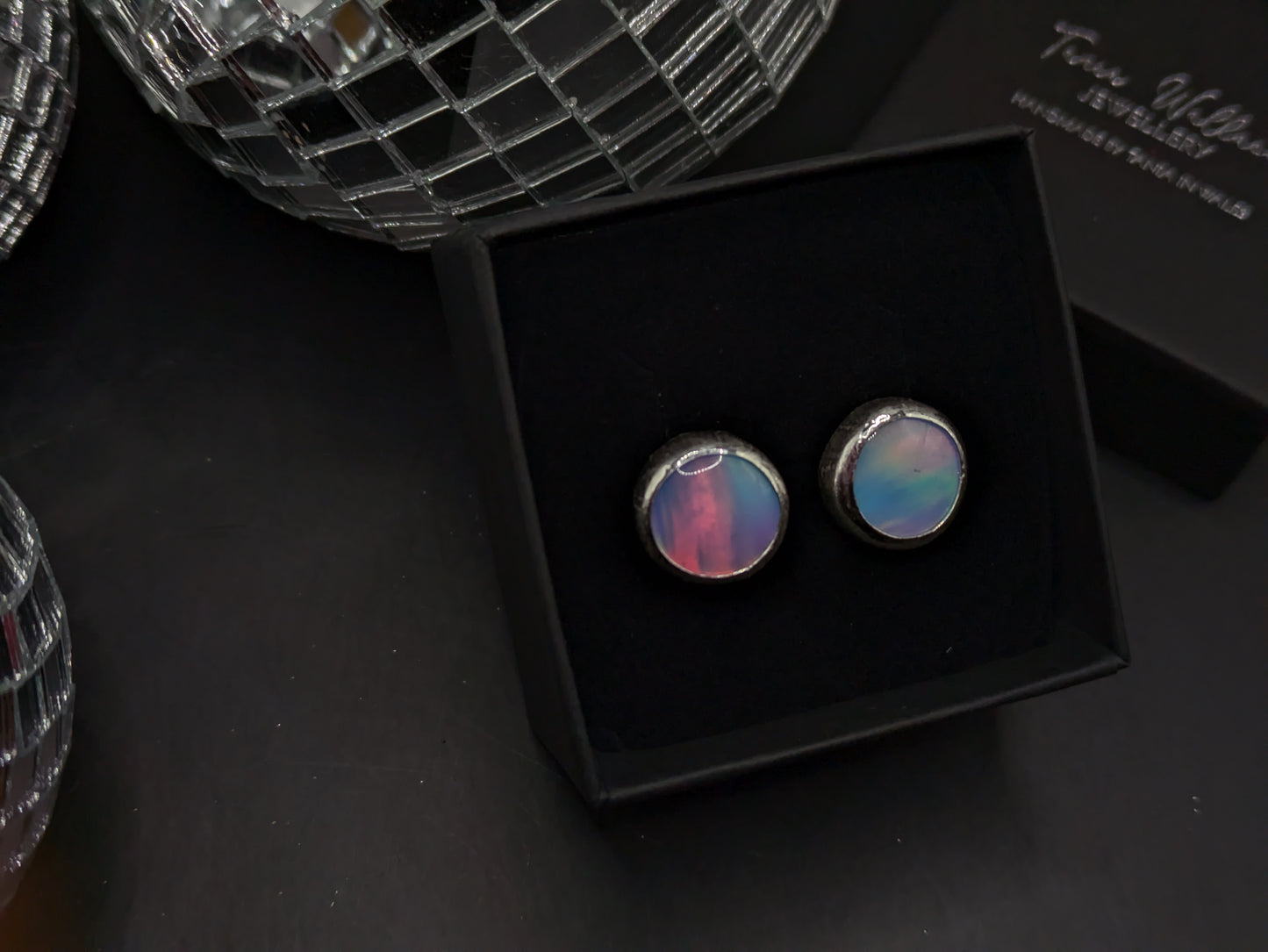 Baby Blue Aurora Opal Studs