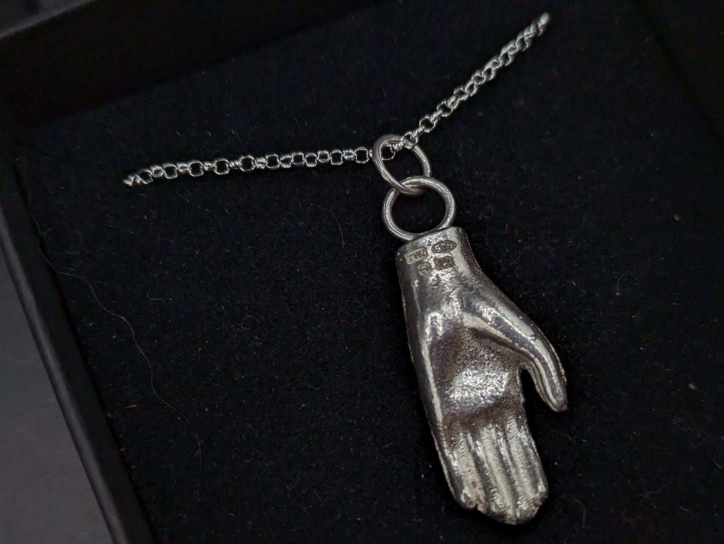 Solid Silver Dolls Hand Pendant