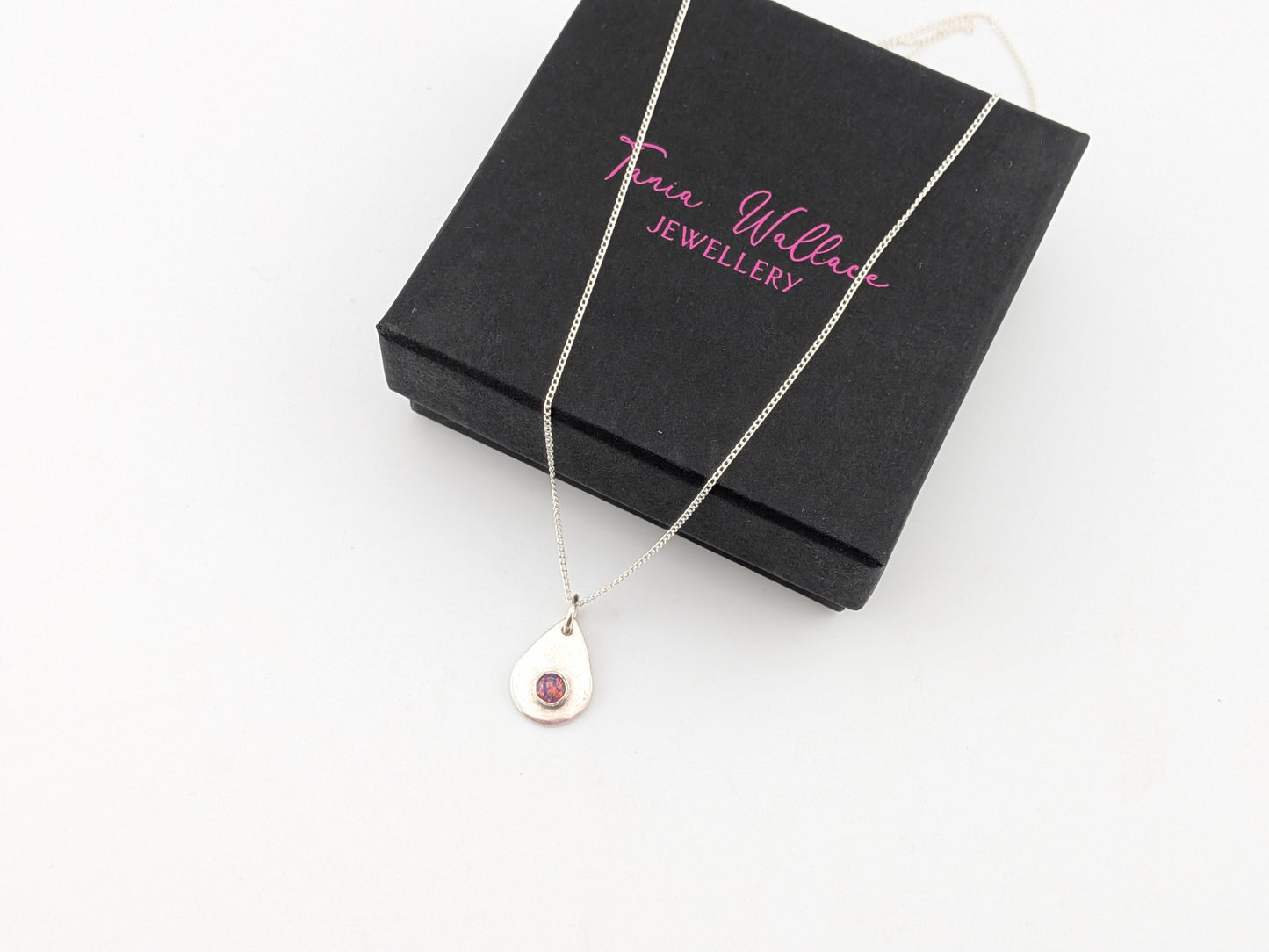 Purple Opal Teardrop Pendant