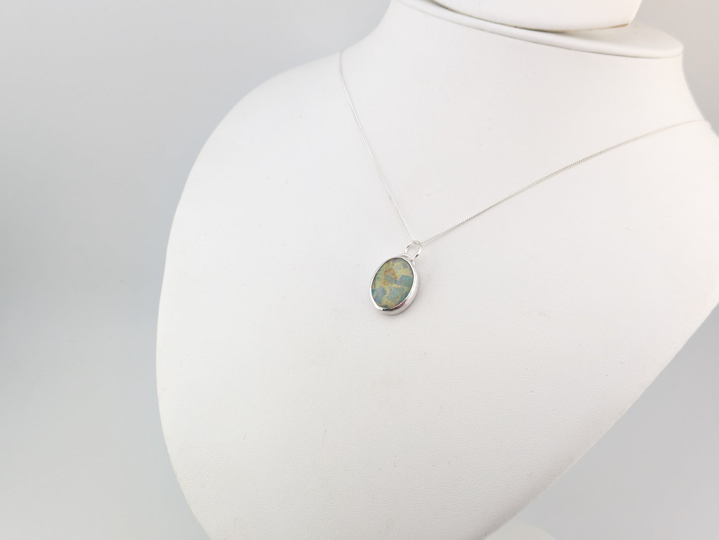 Sterling Opal Oval Pendant