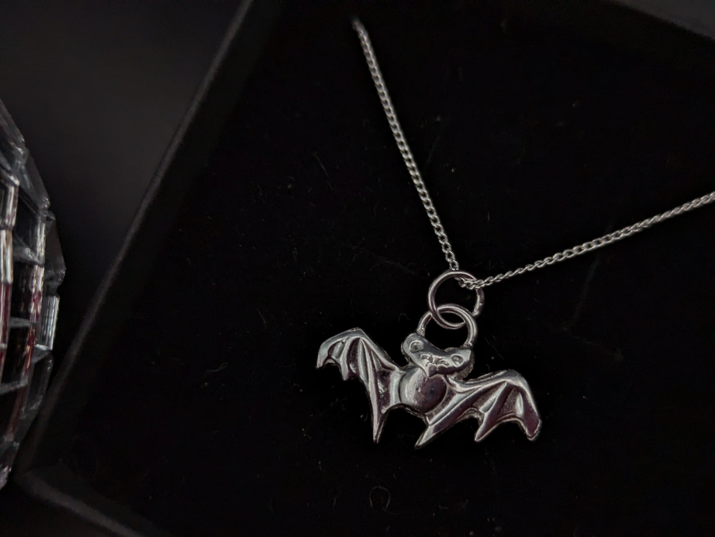 Sterling Silver Hand Pressed Bat Pendant