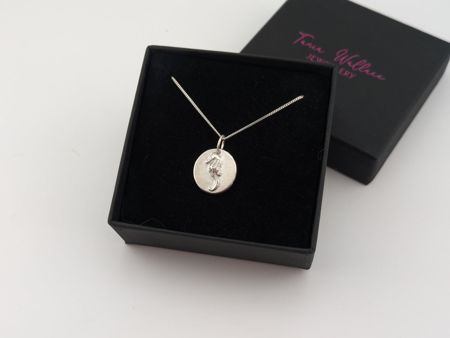Solid Silver Seahorse Pendant