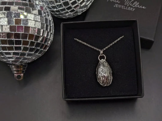 Solid Silver Almond Pendant