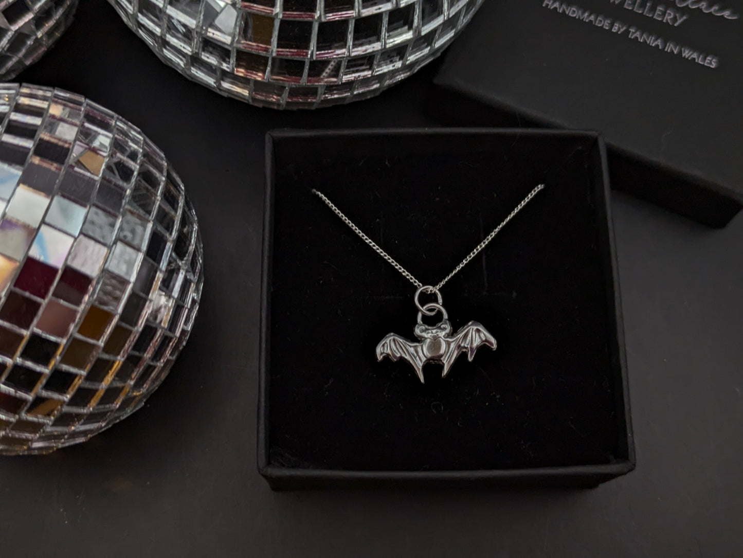 Sterling Silver Hand Pressed Bat Pendant