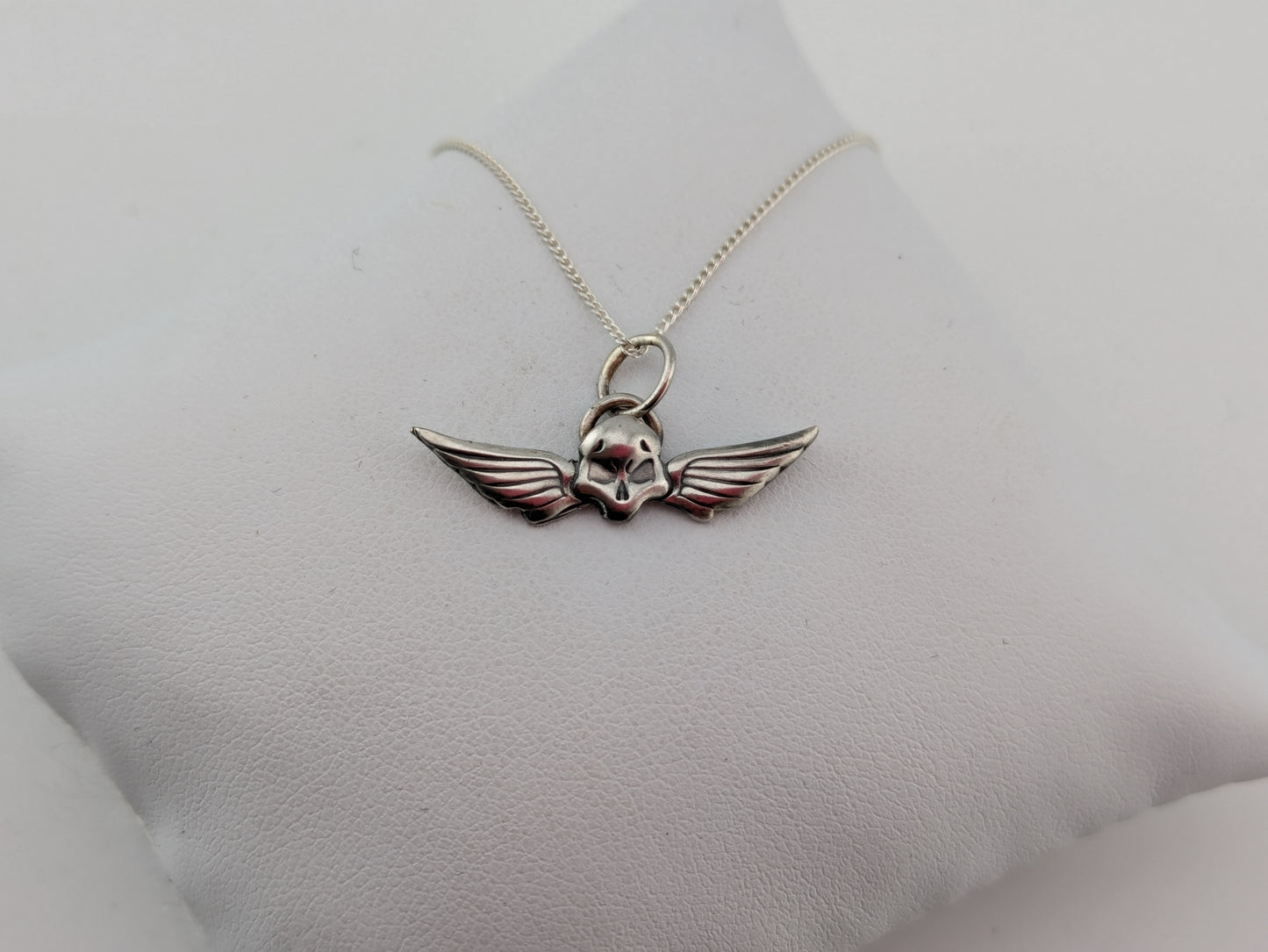 Sterling Silver Winged Skull Pendant