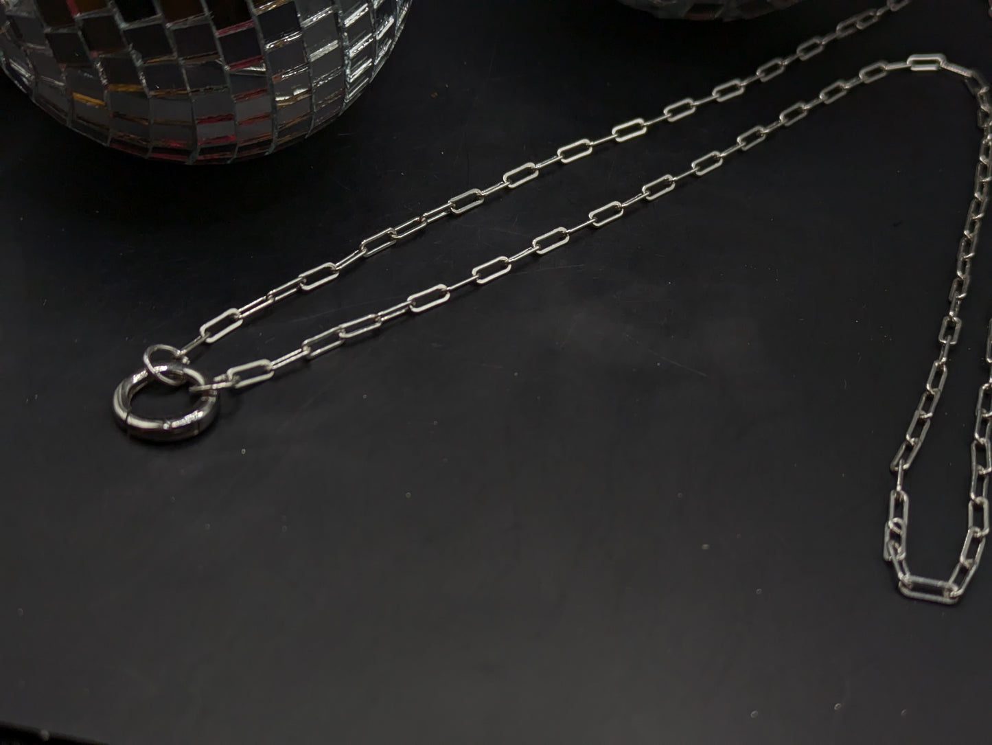 Silver Drawn Chain with Round Clasp