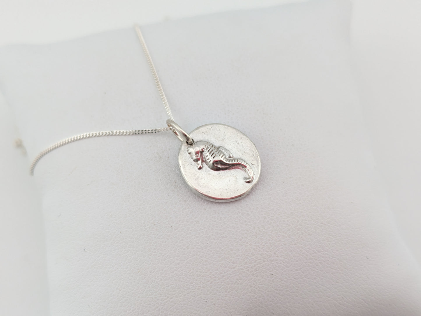 Solid Silver Seahorse Pendant