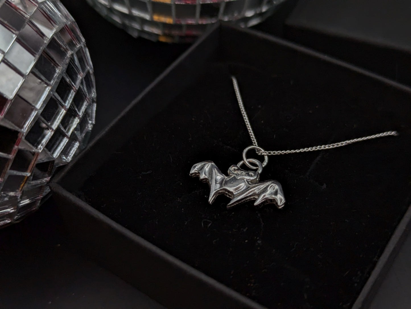 Sterling Silver Hand Pressed Bat Pendant