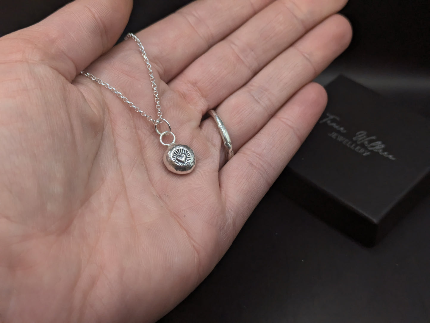 Molten Silver Heart Pendant