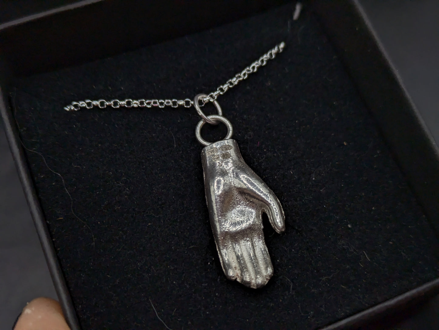 Solid Silver Dolls Hand Pendant