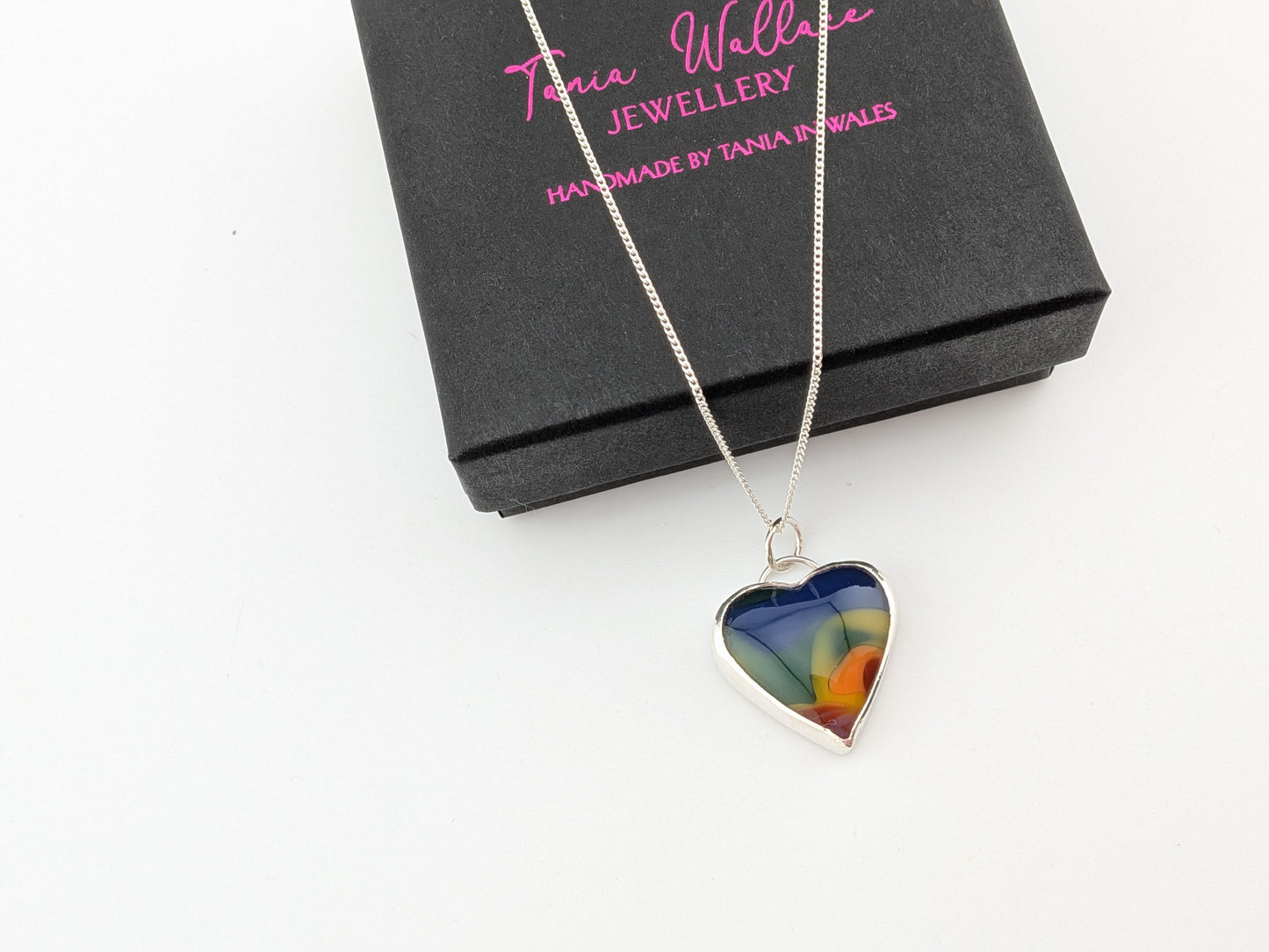 Rainbow Swirl Heart Pendant
