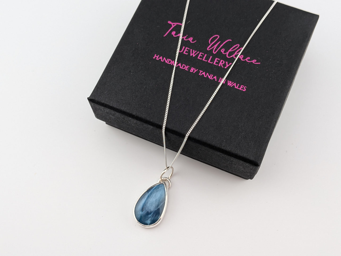 Blue Bowlerite Teardrop Pendant