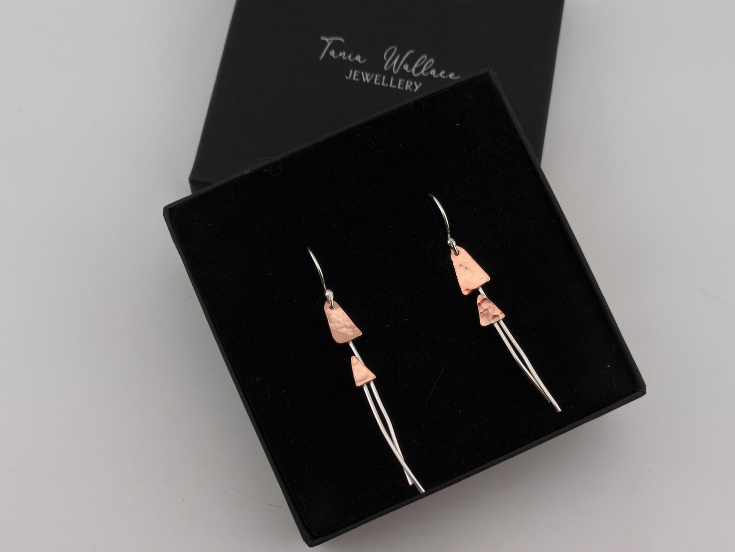Copper and Silver Toadstool Earrings