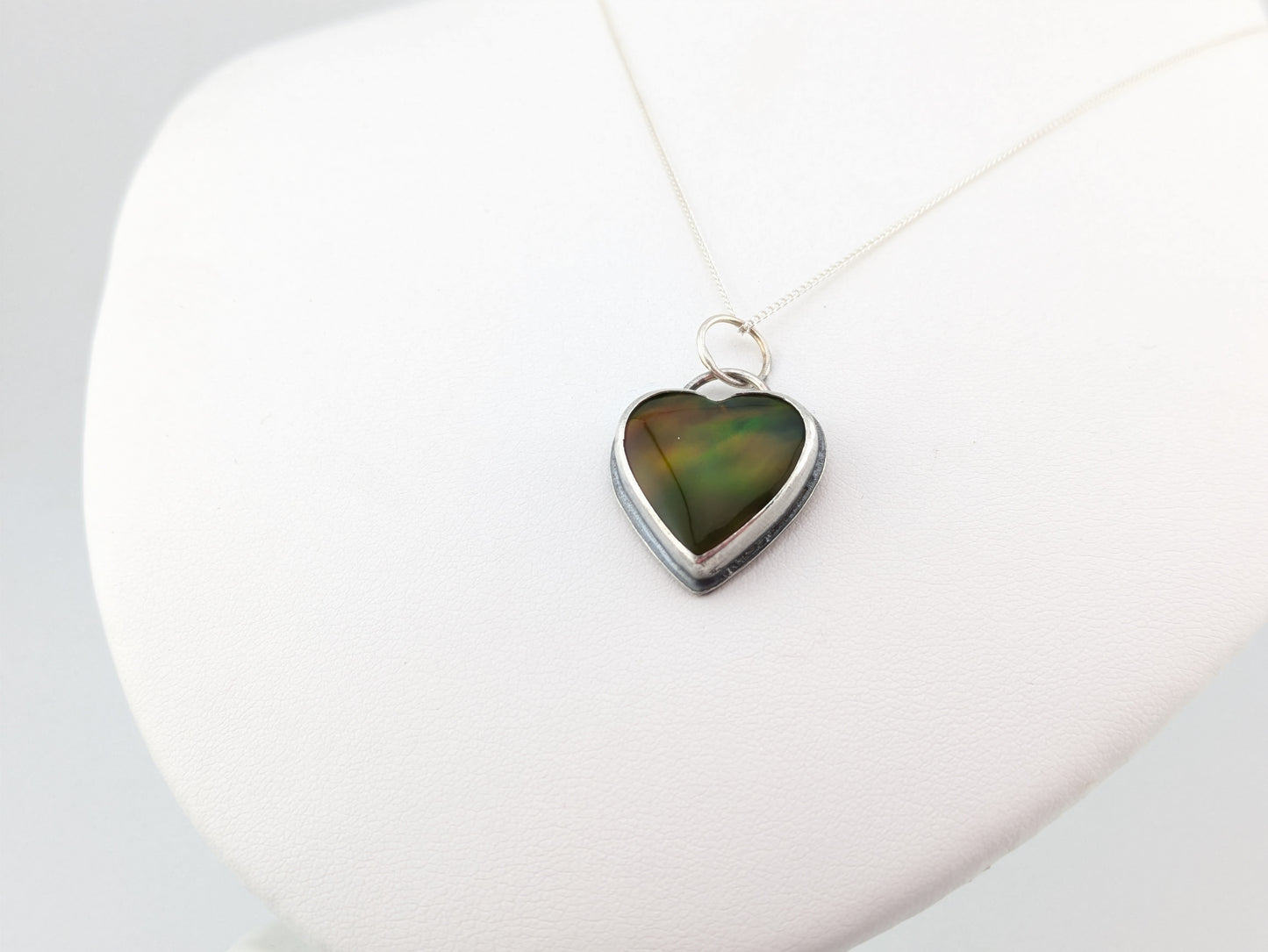 Earthy Aurora Opal Heart Pendant