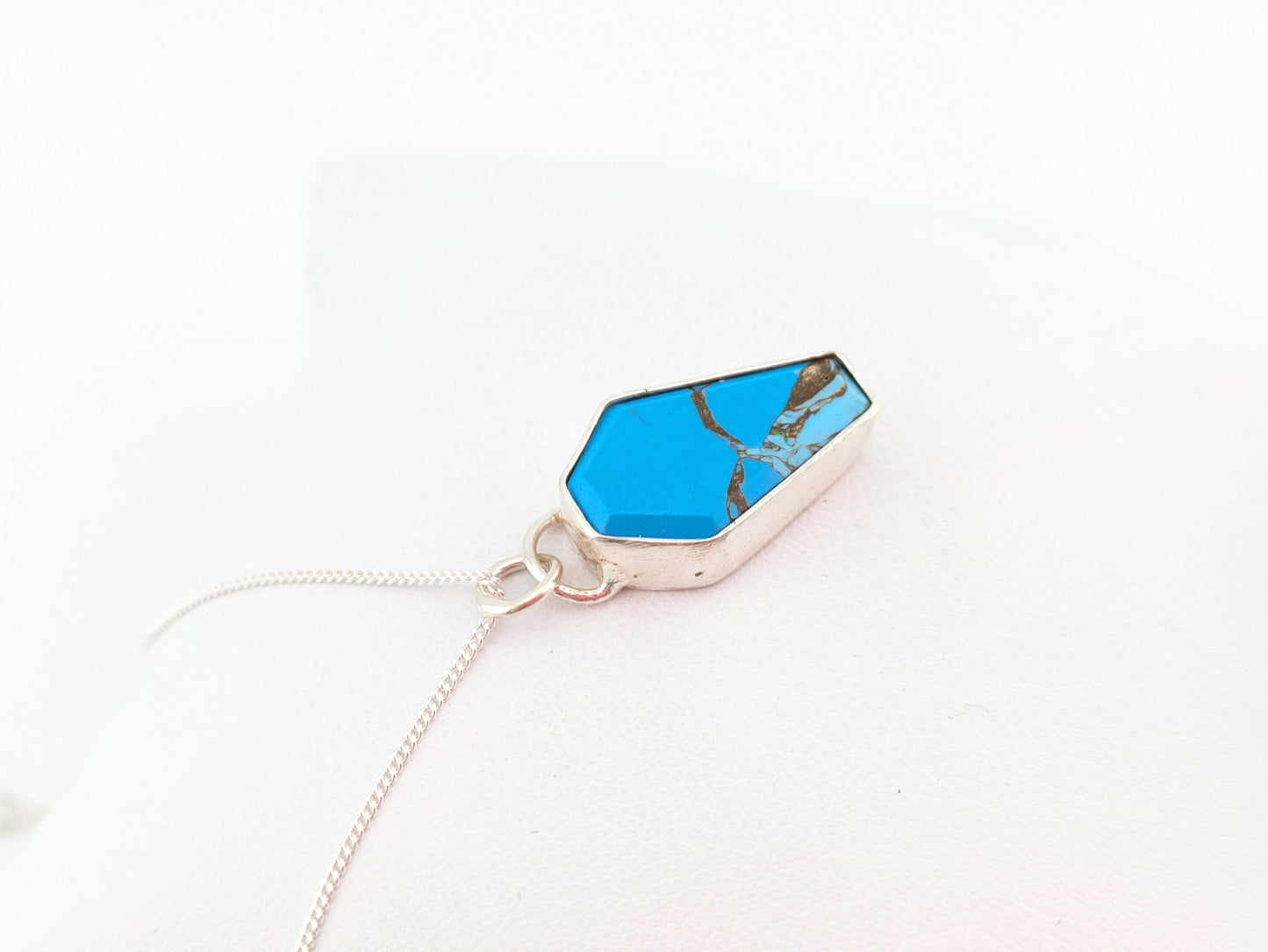 Blue Howlite Coffin Pendant