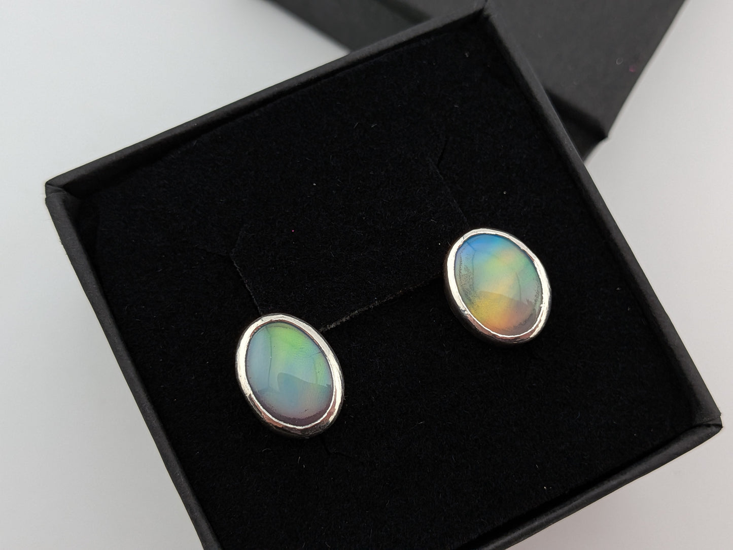 Green Aurora Opal Studs