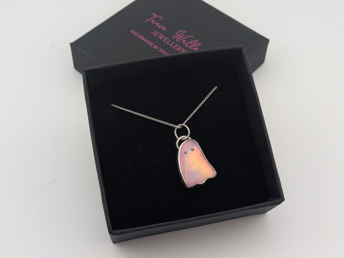 Baby Pink Aurora Opal Ghost Pendant