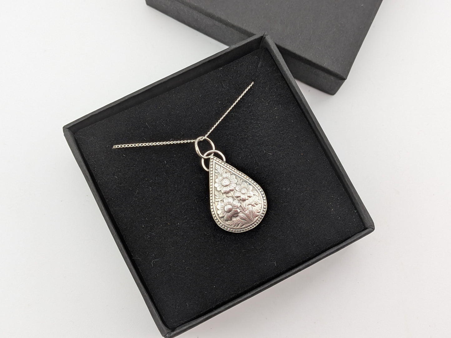 Boho Flower Teardrop Pendant