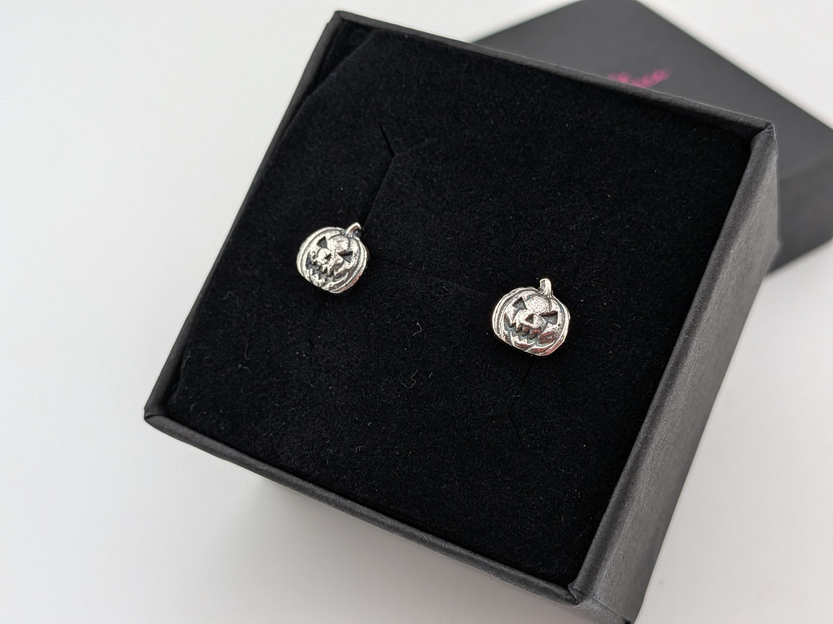 Solid Silver Pumpkin Studs
