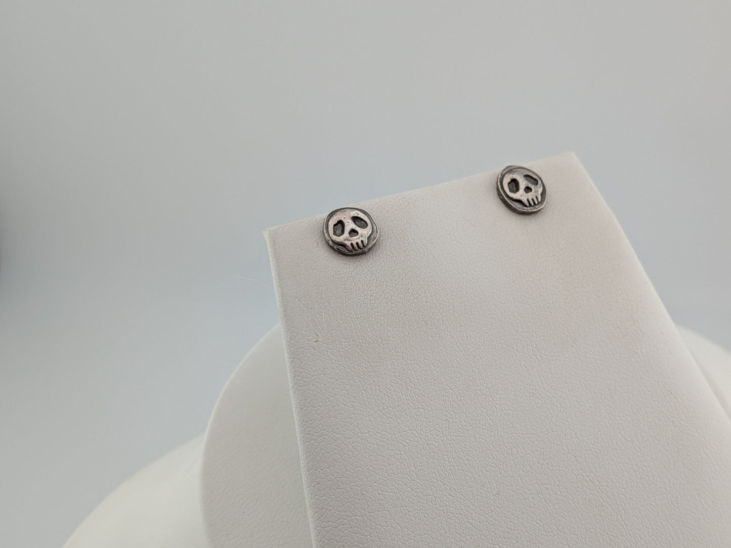 Solid Silver Skull Studs