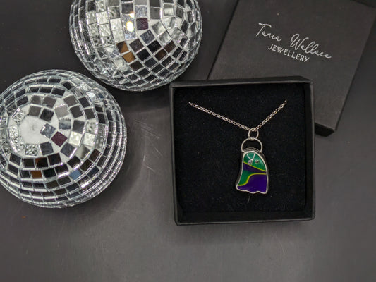Green and Purple Ghost Pendant