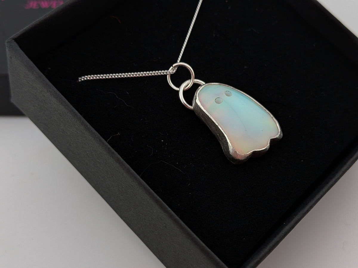 Iridescent Aurora Opal Ghost Pendant