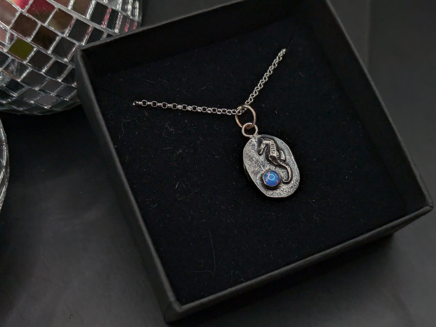 Seahorse and Opal Necklace