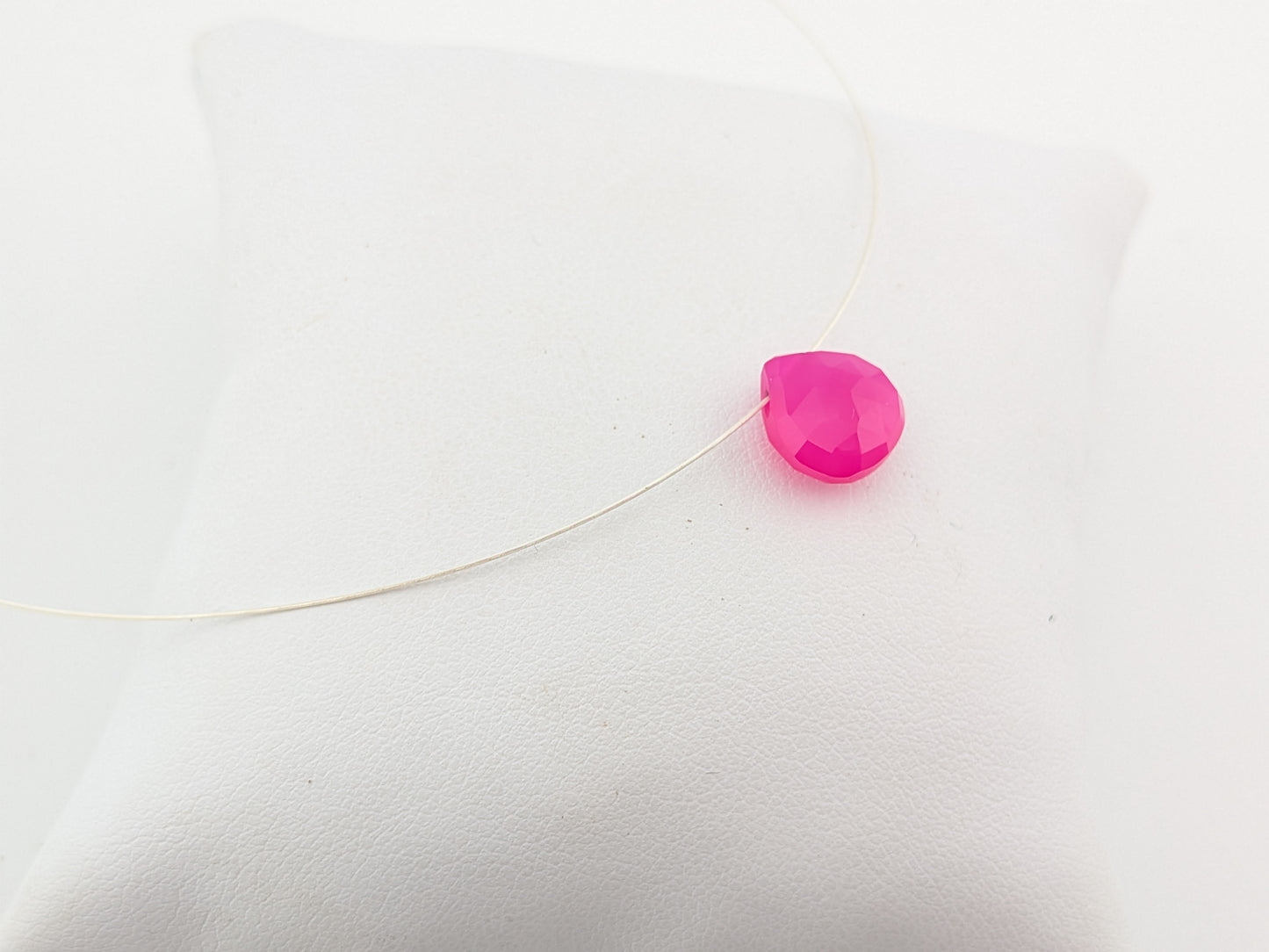 Hot Pink Chalcedony Necklace