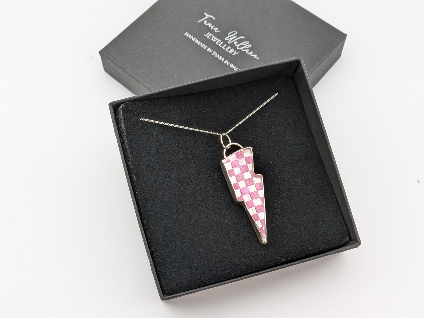 Pink Checkerboard Pendant