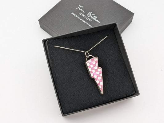 Pink Checkerboard Pendant