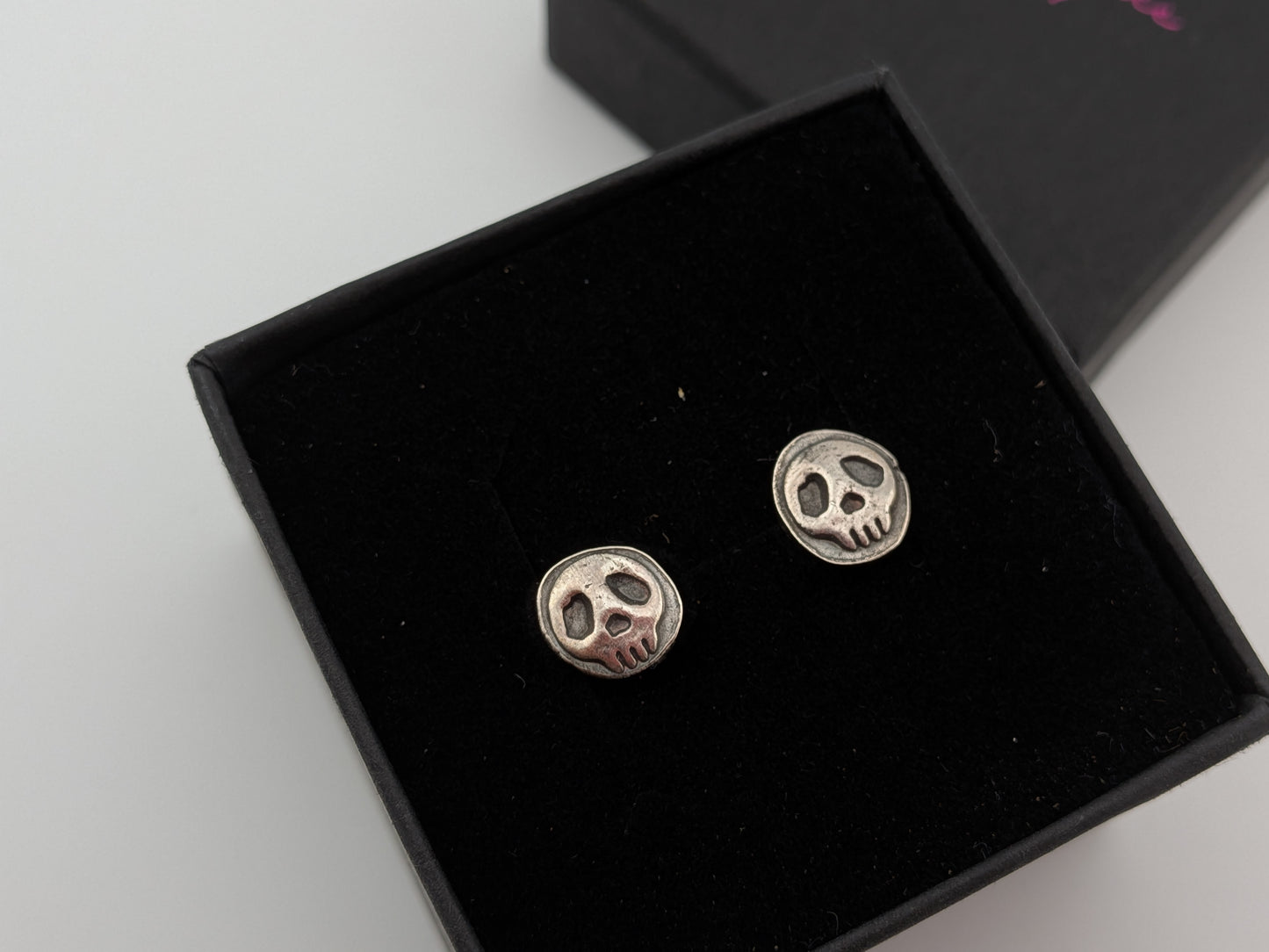 Solid Silver Skull Studs